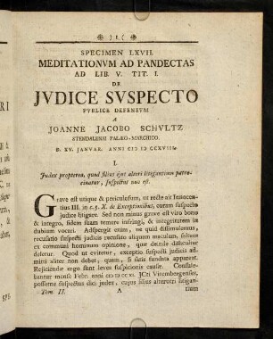 1-17, Spec. 67. De Judice suspecto