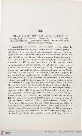 XX. Die Auflösung des plastischen Reliefstils
