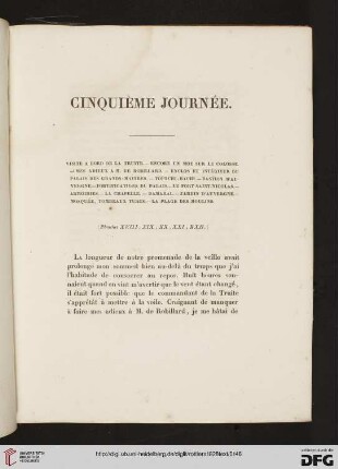 Cinquième journée