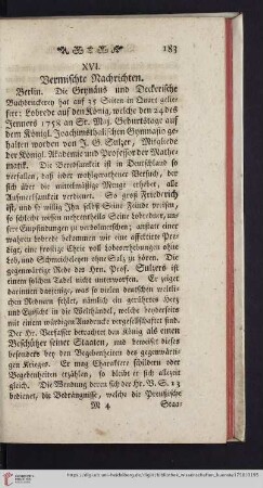Vermischte Nachrichten
