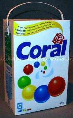 Waschpulver für Buntwäsche "Coral", 5-kg-Verpackung, originalverschlossen, mit Inhalt