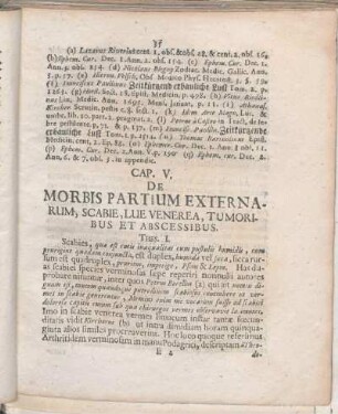 Cap. V. De Morbis Partium Externarum, Scabie, Lue Venerea, Tumoribus Et Abscessibus.