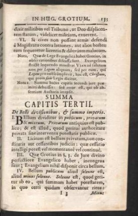 Summa Capitis Tertii.