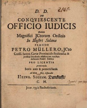 De Conqviescente Officio Iudicis