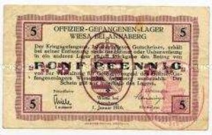 Offiziersgefangenenlager Wiesa bei Annaberg, 5 Pfennig