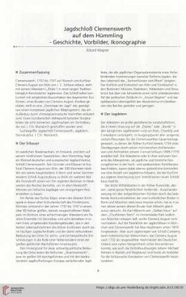 Jagdschloß Clemenswerth auf dem Hümmling - Geschichte, Vorbilder, Ikonographie