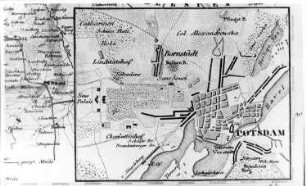 Potsdam. Stadtplan, Ausschnitt aus: Atlas von Deutschland, Blatt Provinz Brandenburg, gez. 1849, 1850