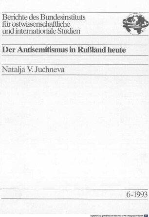 Der Antisemitismus in Rußland heute