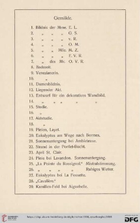 Gemälde (Nr. 1-55)