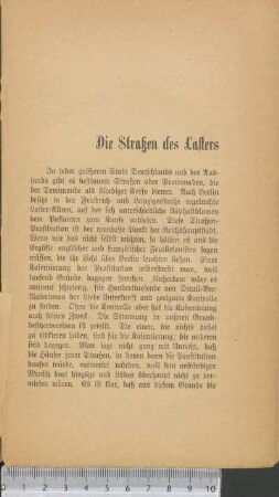 Die Straßen des Lasters