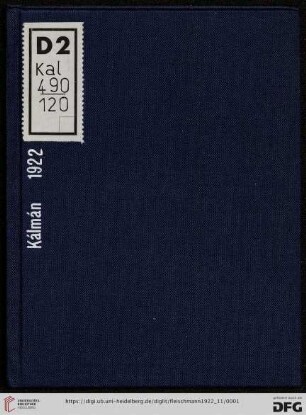 Ausstellung Peter Kálman : vom 15. November bis 15. Dezember 1922