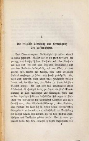 Christi Leiden im deutschen Volksschauspiel, namentlich im Oberammergauer Passionsspiel