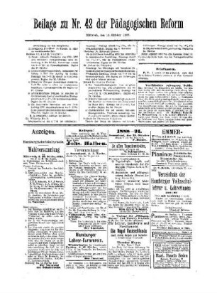 Aus Hamburg : (Fortsetzung aus dem Hauptblatt) ; Beilage zu Nr. 42 der Pädagogischen Reform