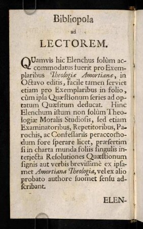2-4, Bibliopola ad Lectorem.