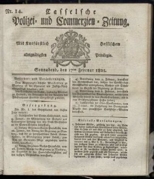 Nr. 14, Sonnabend den 17ten Februar. 1821