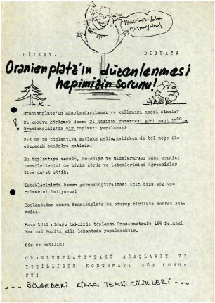 Flugschrift: Der Oranienplatz geht uns alle an! 1980