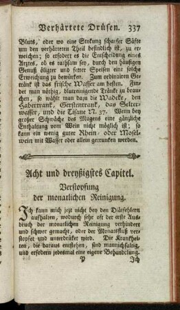 Acht und dreyßigstes Capitel. Verstopfung der monatlichen Reinigung.