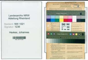 Entnazifizierung Johannes Hexkes , geb. 13.10.1898 (Weber)