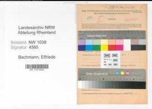 Entnazifizierung Elfriede Bachmann , geb. 26.02.1897 (Lehrerin)