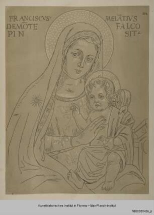 Madonna mit Kind (nach einem Fresko von Francesco Melanzio im Oratorium in Montefalco)