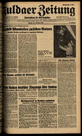 Ausgabe vom Montag, den 07. Oktober 1940.