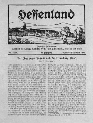 Nr. 23/24, Dezember-Doppelheft 1920
