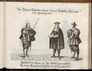 21. Der Bürger Schreiber, sampt Zweyen Stadtknechten wan[n] man Losung schreibet.