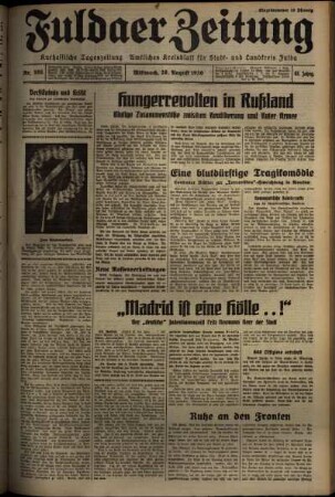 Erste Ausgabe vom Mittwoch, den 26. August 1936.