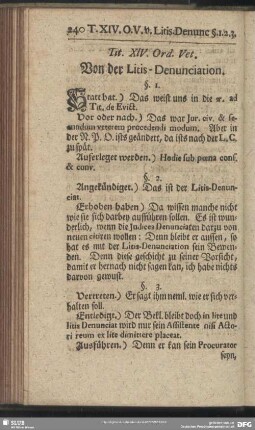Tit. XIV. Ord. Vet. Von der Litis-Denunciation