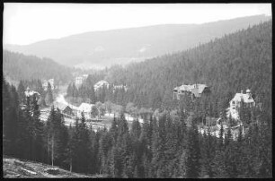 Bärenburg. Blick auf Tal Bärenburg, Pension Marie Elise