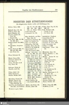 Register Der Künstlernamen
