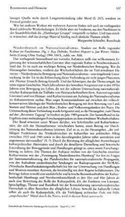 Niederdeutsch im Nationalsozialismus, Studien zur Rolle regionaler Kultur im Faschismus, hrsg. von Kay Dohnke, Norbert Hopster und Jan Wirrer : Hildesheim, Olms, 1994