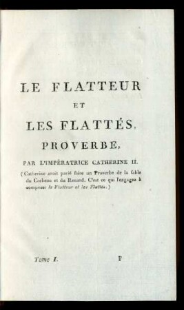 Le Flatteur Et Les Flattés : Proverbe