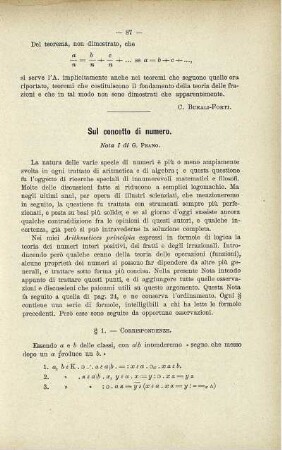 Sul concetto di numero.