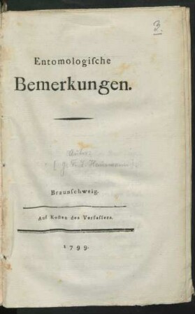 Entomologische Bemerkungen