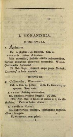Specimen Florae Erlangensis : dissertatio medica inavgvralis ... pro gradv docotris medicinae... ; Pars I. Class. I - XIII
