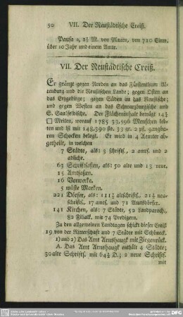 VII. Der Neustädtische Creiß