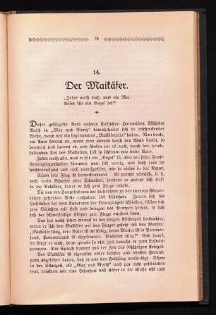 14. Der Maikäfer.