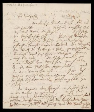 Brief von Martin Ernst von Schlieffen an Unbekannt