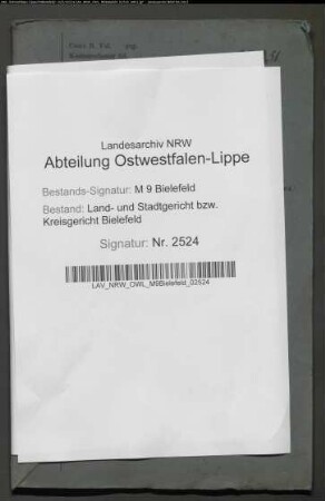 Erblasser: Bartscher, Lisette: Testament