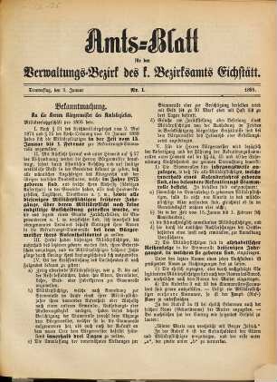 Amtsblatt für den Verwaltungsbezirk des Bezirksamtes Eichstätt. 1895