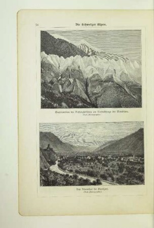 Eispyramiden des Bossongletschers am Nordabhange des Montblanc