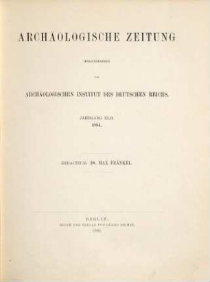 Archäologische Zeitung. 42. 1884 (1885)
