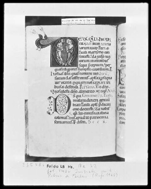 Graduale, Sakramentar und Sequentiar — Initiale D (eus qui), darin die heiligen Peter und Paul, Folio 143verso