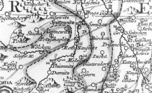Demitz-Thumitz-Thumitz-Birkenrode. Oberlausitzkarte, Schenk, 1759