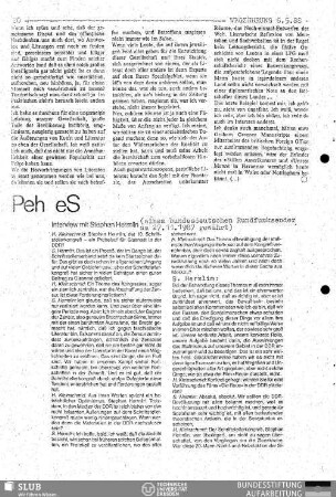 Peh eS : Interview mit Stephan Hermlin