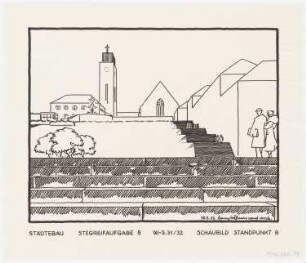 Städtebau, Stegreifaufgabe 5 Wintersemester 1931/32: Perspektivische Ansicht