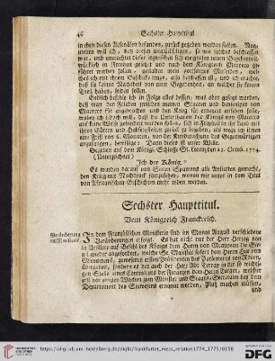 Sechster Haupttitul. Vom Königreich Franckreich