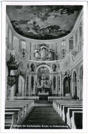 Schloss Hubertusburg, Inneres, Schlosskapelle, Blick zum Altar