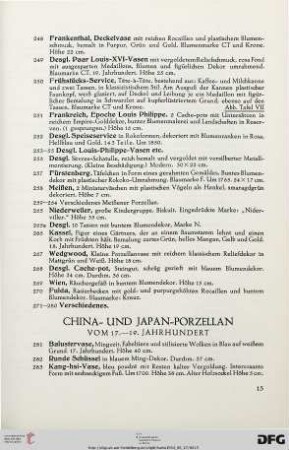 China- und Japan-Porzellan (Nr. 281-310)